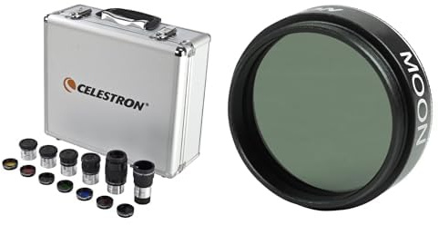 Celestron 94303 Okular- und Filter-Kit – 14-teiliges Teleskopzubehör-Set & 94119-A 1,25'' Mondfilter