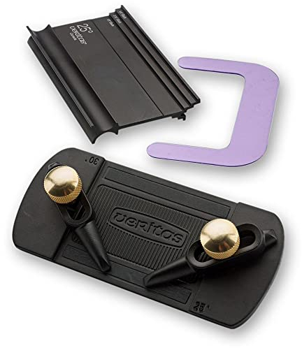 Veritas Klingen-Schärfgerät, Kurzklingen-Abziehführung, 66 mm Breite, 6,35 mm Dicke, 25° oder 30° Schrägung, Verstellbare Finger, Mikro-Fräge 2°