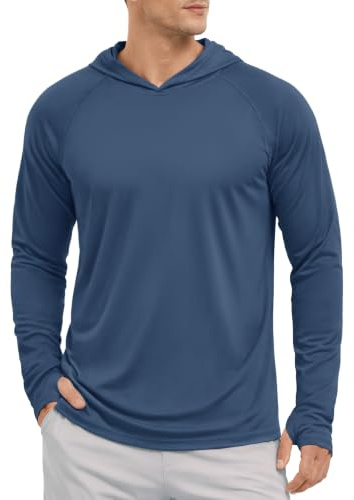 KEFITEVD Hoodies for Men UK Lightweight Thin Sun Hoodie Shirt Swimming Top