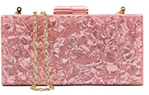 MODELISA - Bolso Clutch Fiesta Cadena De Hombro Boda Noche Evento Ceremonia Novia Mujer (Rosa)