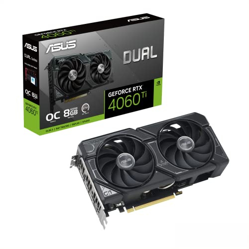 ASUS Dual GeForce RTX™ 4060 Ti OC Edition 8GB GDDR6 (PCIe 4.0, 8GB GDDR6, DLSS 3, HDMI 2.1, DisplayPort 1.4a, diseño de Ventilador Axial-Tech, tecnología 0dB y más)