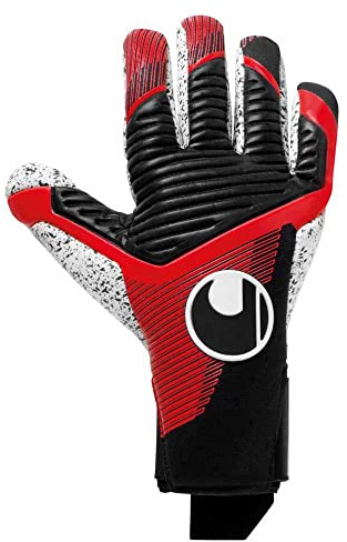 uhlsport Powerline Supergrip+ Finger Surround Torwarthandschuhe für Kinder und Herren, Torwart-Handschuhe, Torhüter-Handschuhe mit Neuer Haftschaumformel und maximaler Gripfläche, 8
