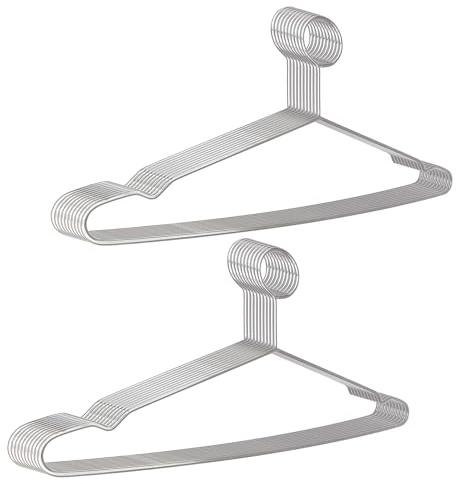 20 PCS Heavy Duty Metal Hangers Stainless Steel Anti-theft Security Closed Loop Wire Coat Hangers for Hotels and Hospitality 16.5 Inch