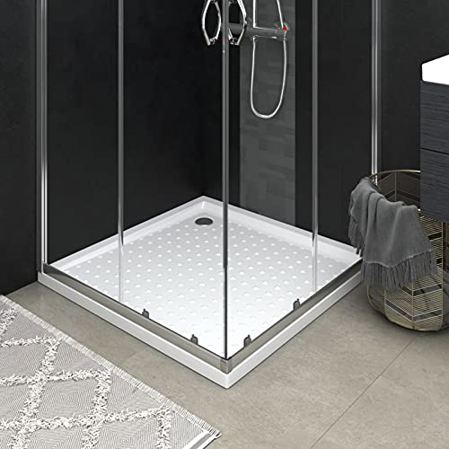 Camerina Plato de Ducha con Puntos ABS Blanco 80x80x4 cm Mamparas De Ducha Plato Rectangular