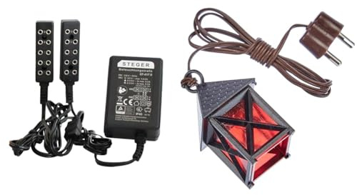 Kahlert Licht 60976 Ruhe-/Flackerlichttrafo für Puppenstuben und Weihnachtskrippen, schwarz & 20680 Puppenhauszubehör, Schwarz, Rot