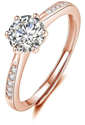 Kamise Silber Paare Ring für Damen & Herren, 925 Sterling Silber Partner Ringe mit Zirkonia, Verstellbar Versprechen Verlobungsring Hochzeitsring, Einfach Offen Eheringe Band Ring mit Geschenkbox