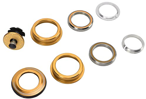 Fdit Viaron 44 Mm Fahrrad-Steuersatz, Doppellager, Leichte Aluminiumlegierung, Mountainbike-Vorderradgabel-Vorbau-Steuersatz für Radfahren, Geeignet für Gewöhnliche Gerade Gabelrohre