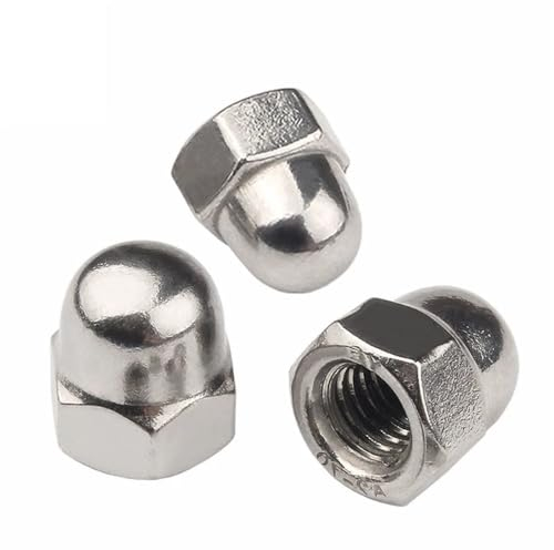 Sicherungsmuttern, 10 Stück/Los, Eichelkappe, Kappenmutter, 304 Edelstahl, dekorative Hutmuttern, Kappenabdeckungen, M3, M4, M5, M6, M8, M10, M12, M14, M16, M18 (Größe: M8) (Color : One Color, Size