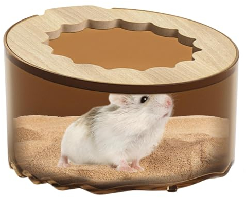 Generisch Hamster-Sandbad-Behälter, Kleintier-Sandbad-Box - Sandbad für Hamster,Hamster-Sandkasten, Badekasten, Katzentoilette, transparentes Deckeldesign für Zwerghamster, Rennmäuse