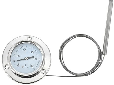 DRELD Termómetro de horno para barbacoa, termómetro de horno con sondas de acero inoxidable de 150 cm para hornos, horno de pizza, estufas de leña, barbacoa 0-500 ℃