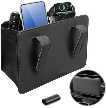 Joyan Car Bin Tidy Foldable Car Rubbish Bin Car Boot Organizer Storage, Car Seat Organizer Leather Car Trash Can Multipurpose Car Accessories for Front and Back of Waterproof