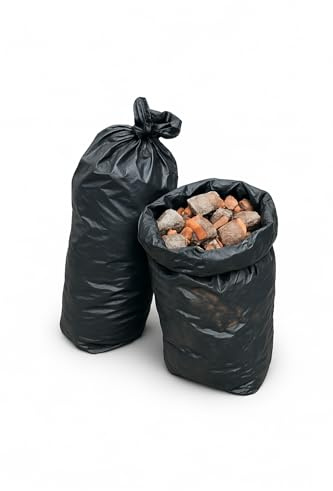 Rubble Sacks Heavy Duty 240L – Pack of 10 Black Bin Bags for Builders Waste, Extra Strong, Leak-Resistant, Large Capacity (150cm x 100cm)
