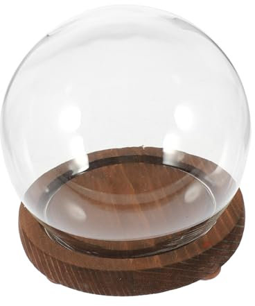 OKUMEYR Miniature Glass Display Dome with Base Cloche for Preserved Flowers Candles and Landscapes Elegant Tabletop Decor for Display