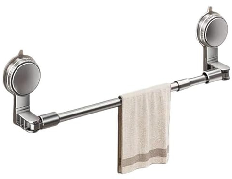 Toalleros de Baño Retráctil 40-80cm Toallero de Barra con Ventosa Sin Taladro Toallero de Pared Ducha Toalla de Mano Barra de Toalla Aluminio,para Cocina,Inodoro