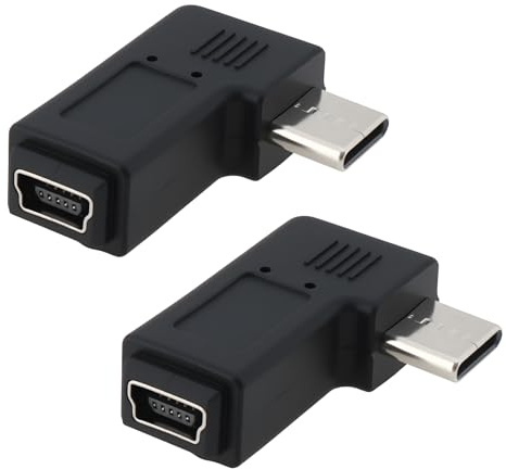 Be In Your Mind 2 adaptadores tipo C macho a mini USB hembra para cargar transferencia de datos en espacios reducidos