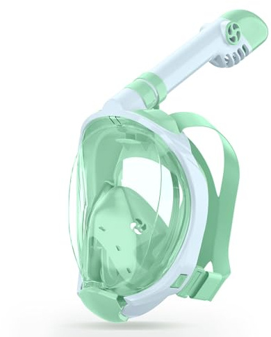 X99 Kids Full Face Snorkel Mask | 180° Panoramic View Anti-Fog, Dry Top Breathing System with CO₂ Reduction, Foldable & Portable, with Camera Mount