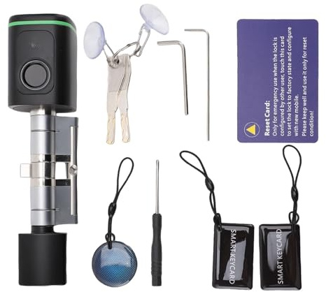 Smart Lock per porta scorrevole Serratura infilare intelligente Riconoscimento biometrico delle impronte digitali Chiave magnetica Rfid per case e hotel Cilindro senza chiave