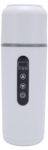 Acouto Tazza Riscaldante per Auto Portatile 500ml Bollitore Elettrico da Viaggio 12V 24V Caldaia Portatile Tazza Riscaldata per Camion per Auto Bollitore di Calore per Riscaldamento Bianco in (WHITE)