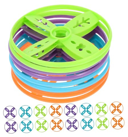 NOLITOY Ensemble de 24 Disques Volants Colorés Compatibles Plupart des Jouets Volants Manuels Pédales, Disques Résistants pour Jeux Sportifs en Plein Air et Activités Couleur Aléatoire