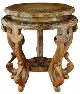 Jian1004 Cremagliera per piante, Sgabello alto intagliato in legno di sequoia, base for bonsai, servizio da tè, espositore for vasi