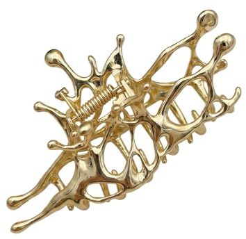 Metall Haarspangen Frauen, Mädchen, Kinder Gold Haarschmuck elegante Haarspangen dicke Haarschmuck für Partys, Hochzeiten, täglich, Arbeit (flüssige Wirkung)