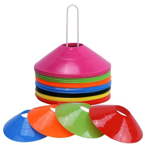 Träningskoner 50-pack multifunktionella stapelbara och portabla | Konmarkörer för träningstillbehör för Fotboll Basket Baseboll Träning Övningar Drills