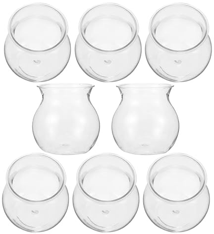 Alipis 8pcs Conteneur Hydroponique en Plastique pour Succulentes, Vase Transparent à Tête d'herbe Créatif, pour Présent ou Étagère, Design Unique et Adorable