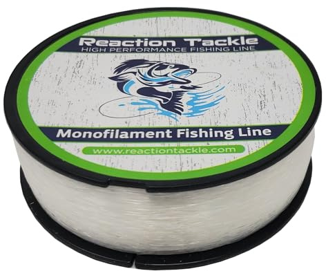 Reaction Tackle Monofilament Fishing Line- Strong and Abrasion-Resistant Nylon Mono Fishing Line, Freshwater and Saltwater Fishing Line Clear 20/800