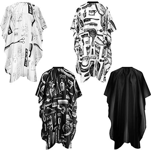 SATINIOR 4 Pcs Cape for Hair Cutting Waterproof Stylist Cape for Salon Coloring Hair, Strings & Adjustable Snap Closure