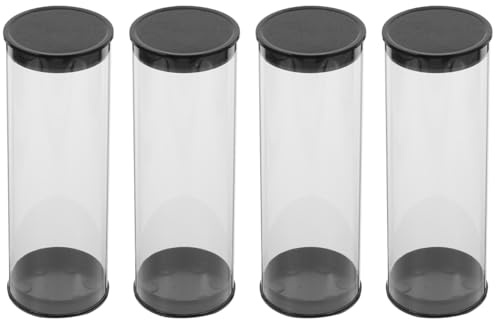 Yardwe Golf Ball Tube 4-Pack Clear Plastic Storage Tubes Compact Golf Ball Carrier Case for Home Shop Display Organizer