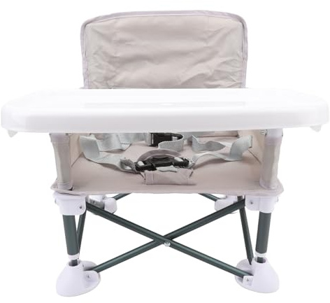 Baby-Fütterungssitz Im Freien, Tragbarer Multifunktionaler Esszimmerstuhl für Camping, Strand, Reisen mit Faltbarem Design, Geeignet für Kleinkinder (GRAY)