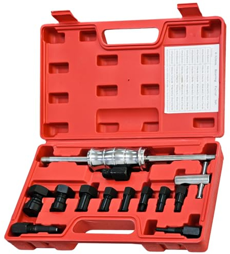 Socpuro 13Pcs Blind Hole Collet Bearing Puller Set, Slide Hammer Pilot Inner Bearing Removal Tool with 8-32mm Collets, Internal Bearing Extractor Puller Kit