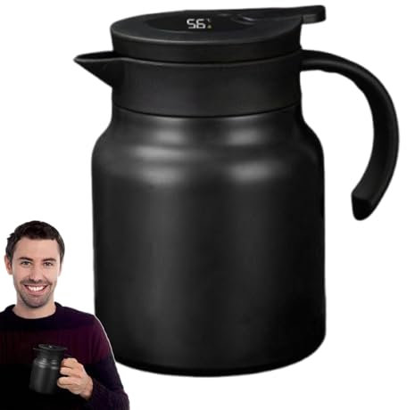 Insulated Caraffa, Thermal Coffee Caraffe, Vasetto da caffè, Hot Water Pitcher, Insulated 1L Large Thermal Coffee Caraffe, Hot Water Pitcher, Dispenser per bevande per la casa e l'uso