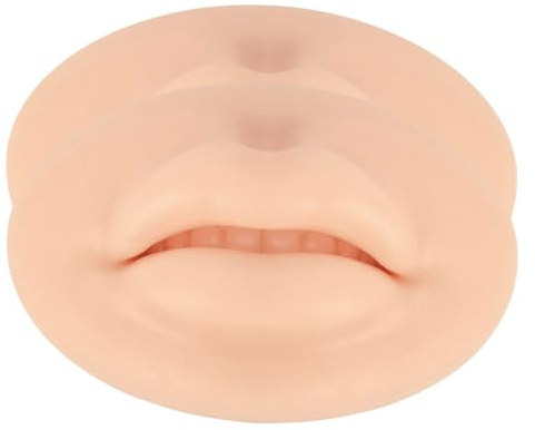 VILLFUL 2 Stück Teiliges Elastisches Silikon Lippen-übungsmodell Doppelseitige Übungshaut für Tattoo Microblading und Make-up Training Hautfarbene Künstliche Lippenpads für Anfänger und