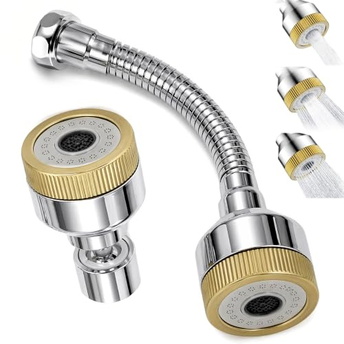 Prolunga Aeratore Rubinetto Cucina, Rompigetto Rubinetto Bagno FM22/M24 | Doccetta per Lavandino Cucina, Aeratori Filtri Rubinetti Lavandino in Rame, 360° Girevole Filtro Adattatore Rubinetto Cucina