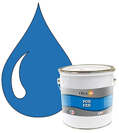 ICOPEINT POK Fer : Peinture glycéro Fer Antirouille métaux 2,5L - RAL 5015 Bleu ciel