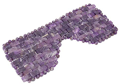 Masque pour les yeux en pierre, 8,2 X 3,7 pouces, masque pour les yeux de sommeil de refroidissement pratique et réutilisable efficace(amethyst)