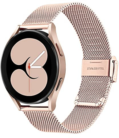 TRUMiRR Kompatibel mit Galaxy Watch 5 40mm 44mm/Galaxy Watch 4 40mm Armband, Mesh Gewebte Edelstahl Uhrenarmband Metall für Samsung