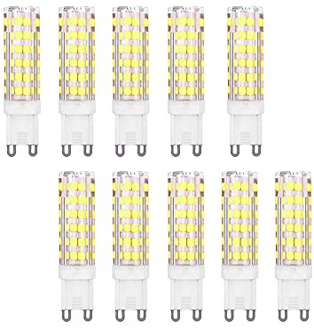 ZHIYUE 10 Stück G9 7W LED Birne Äquivalente Halogenbirnen 70W G9 700LM Energiesparlampen G9 Sockel Led Lampe AC 220-240V Kaltweiß 6000K G9 Kapselbirne nicht dimmbar