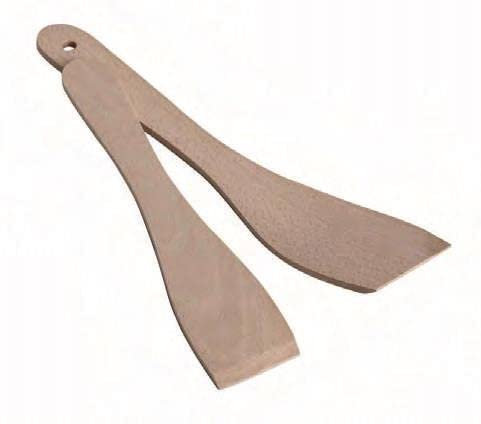 Caper Set Palette in Legno di Faggio, 1 confezione con 1 paletta curve e 1 paletta piatta