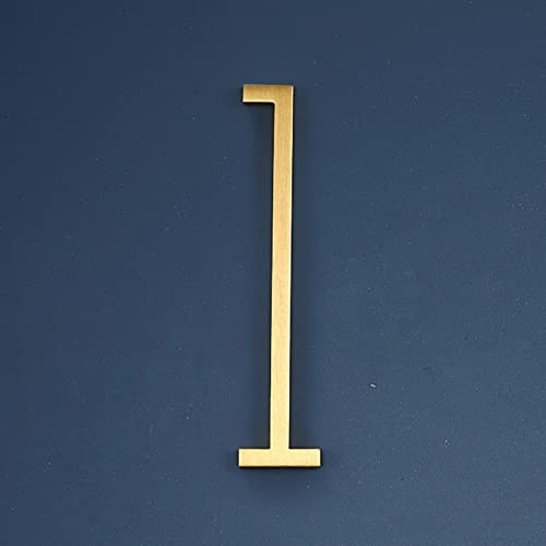 7cm Messing 3D Haus Plaque Zahlen 0-9 Buchstaben A-Z Dash Zeichen Klebstoff Geklebt Hotel Büro Tür Anzahl Indoor Mailbox Adresse Digitale Alphabet für Home Outdoor Platten Türschild Zimmer (1)