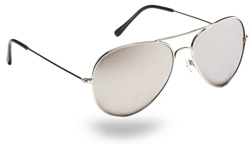 Eyelevel Squadron Silver Unisex Pilot Style Sunglasses, One Size with cat3 Silver lens