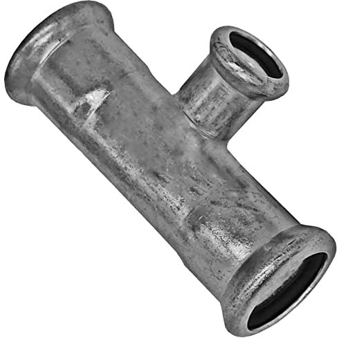 Edelstahl V4A Press Fitting Reduzier T Stück Mitten-Abgang reduziert für Rohr Außendurchmesser 28 x 15 x 28 mm i-i-i 3 Muffen Anschlüsse zum Verpressen M Kontur Reduzierung VA INOX