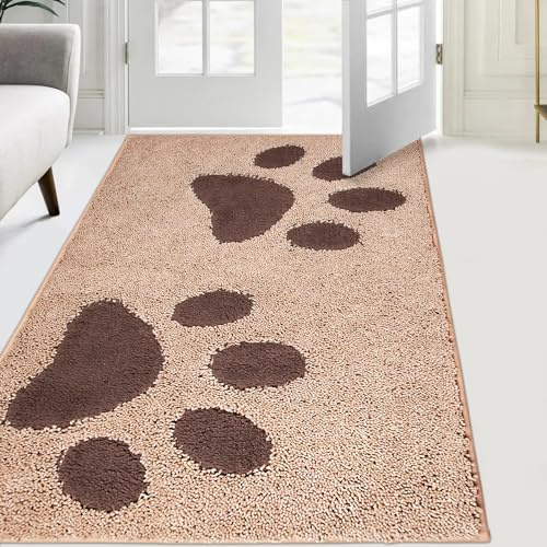 FCSDETAIL Paillasson Interieur 84 x 150 cm, Tapis d'Entrée Antidérapant et Lavable en Machine, Tapis de Sol Douces Absorbantes pour Chien, Entrée, Porte, Couloir