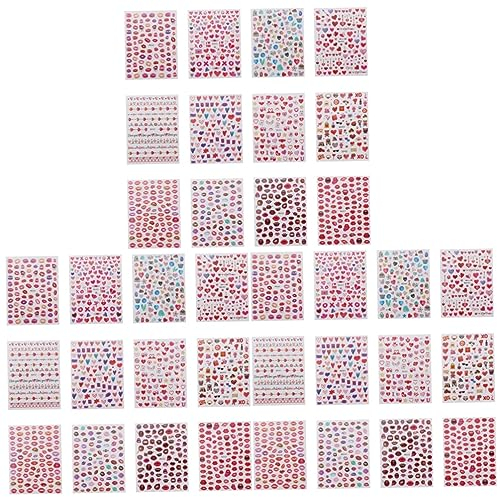 FRCOLOR 36blätter Selbstklebende Herz-nagelaufkleber Valentinstag Nail Art Sticker Für Kreative Maniküre-dekoration