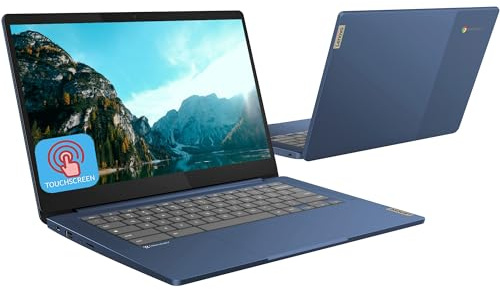 Lenovo Laptop Chromebook Slim 3 con pantalla táctil FHD de 14 pulgadas para estudiantes de negocios, 8 núcleos MediaTek Kompanio 520, 4 GB de RAM, 64 GB eMMC, tarjeta micro SD de 256 GB, Wi-Fi6
