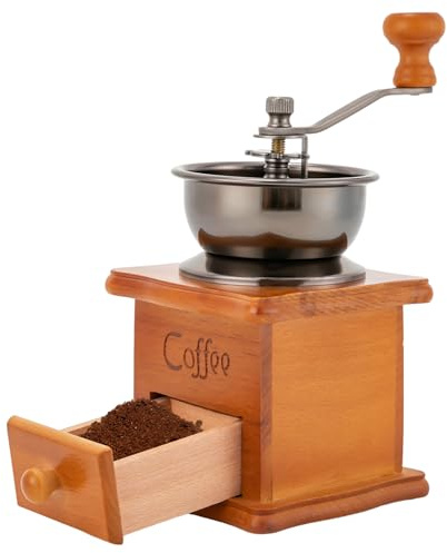 Moulin à café manuel, moulin à café en bois vintage, mouture réglable, moulin à café manuel pour la maison, le bureau, les voyages rétro compact comme cadeau pour de bons amis, collègues