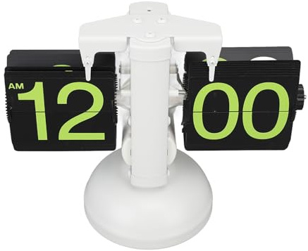 Qcwwy Reloj plegable digital retro de acero inoxidable 304, reloj de mesa plegable mecánico para el hogar, sala de estar, 12 horas (marco número verde)
