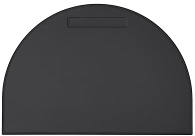 Eglooh - Diana - Schreibtischunterlage aus Leder Schwarz cm 65x45 - Mit halbrunder Form, Stiftfach und Handwerkliche Nähte - Made in Italy