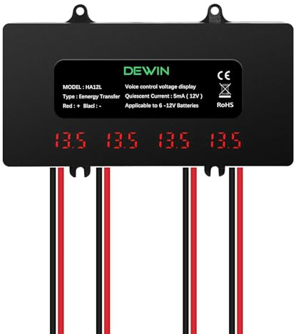 DEWIN Balanceador de Batería,Ecualizador de Batería 48V Batterie Balancer Solar Equilibrador de Voltaje de batería con Pantalla LED para batería de Litio de Plomo ácido
